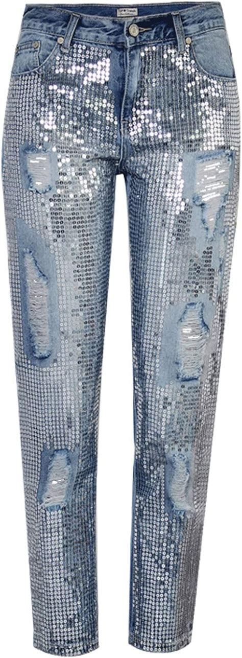 Jeans con perle da donna 